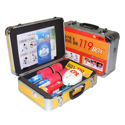 119 BOX  화재대피 &amp; 응급구호함 응급구호용 산소공급기 119박스 CPR마스크
